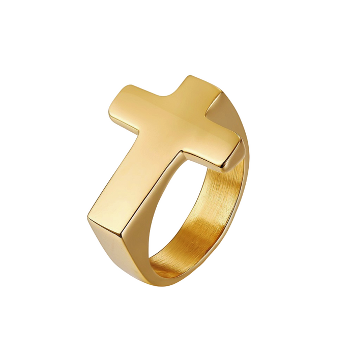 Unique Elagant Savior Ring Gold Men's