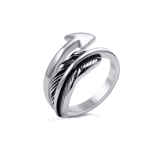 Style Feather and Arrow Men's Ring