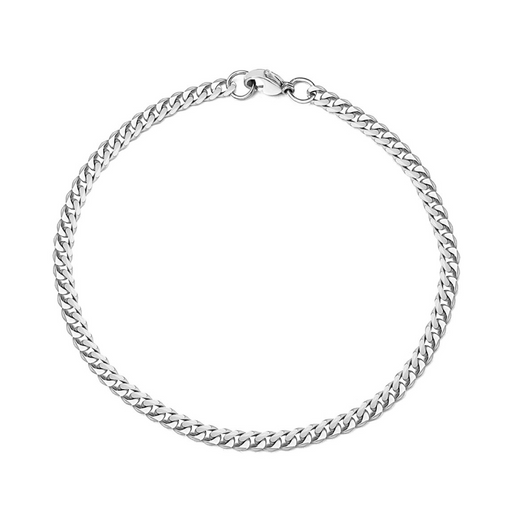 Cuban Bracelet – 3.6mm 925 Silver, Rhodium Coated