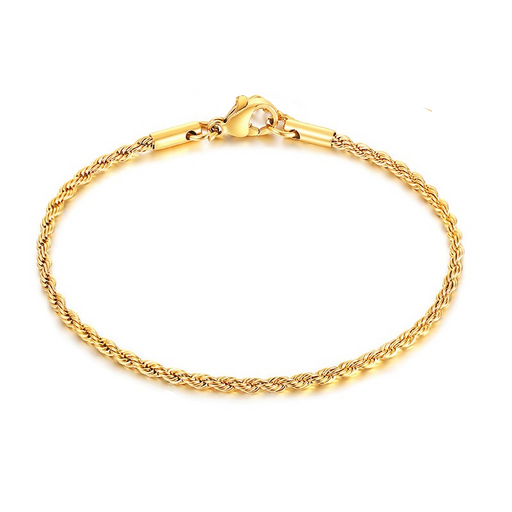 Rope Bracelet – 18K Gold Plated, 2.3mm