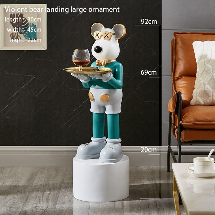 Resin Art Gloomy Bear Statue Edgy Modern Decor