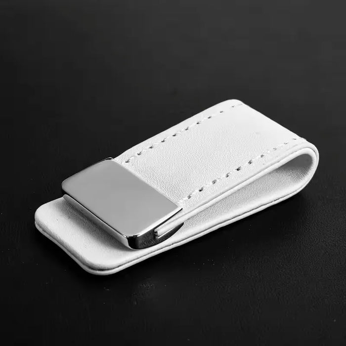 Refined Leather & Stainless Steel Money Clip Elegance