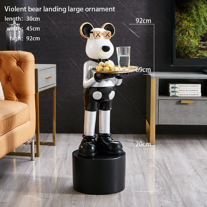 Resin Art Gloomy Bear Statue Edgy Modern Decor