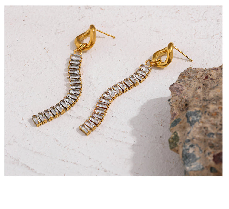 Stylish Earrings with Crystals for Ladies
