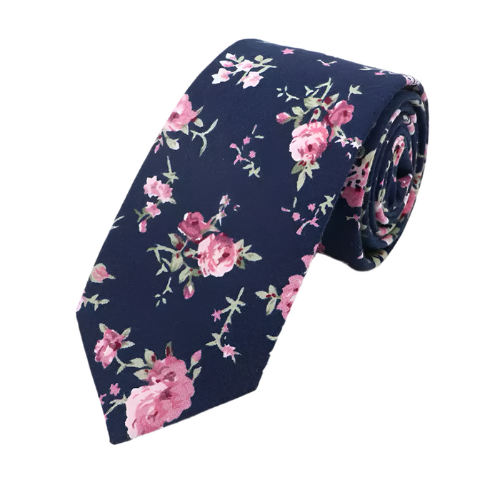 Paisley Cotton Necktie – Slim Floral Tie for Formal & Casual