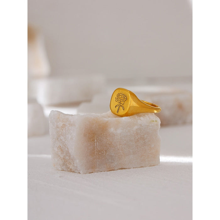 Flower Design Golden Ring