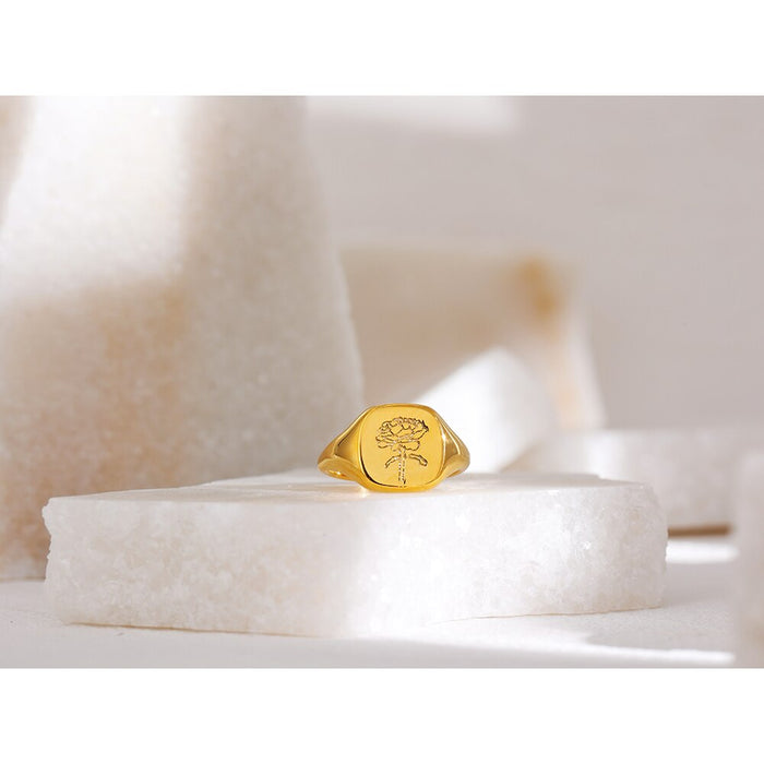Flower Design Golden Ring