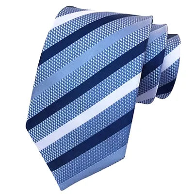 Light Blue Striped Silk Tie for Classy Men - Elegant and Timeless Accessory