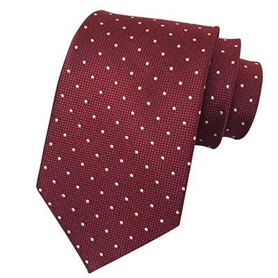 Classic Red Mini Dot Silk Tie for Men - Elegant Accessory for Formal Occasions