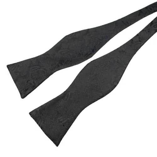 Black Paisley Silk Self-Tie Bow Tie for Classy Men