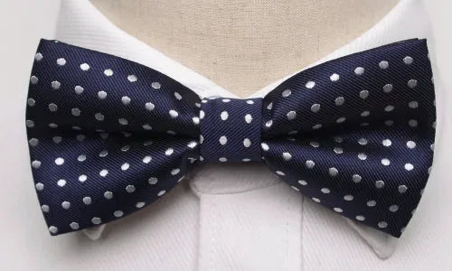 Mens Blue Polka Dot Bow Tie - Classy Accessory for Formal Occasions
