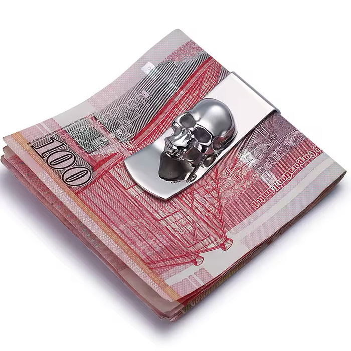 Modern Stainless Steel Skull Money Clip for Men