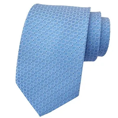 Sky Blue Mini Check Silk Tie for Classy Men