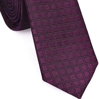 Skinny Purple Mini Check Tie for Classy Men