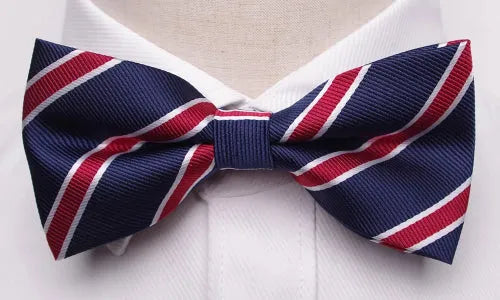 Red Striped Bow Tie for Men Classy Accessory for Formal Events
