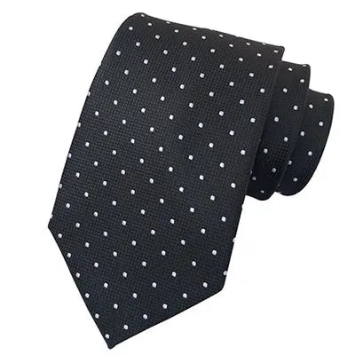 Classic Black Mini Dot Silk Tie for Men - Elegant Accessory for Formal and Casual Wear
