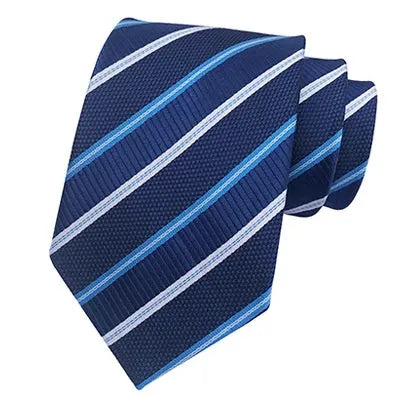 Deep Blue Striped Silk Tie for Classy Men