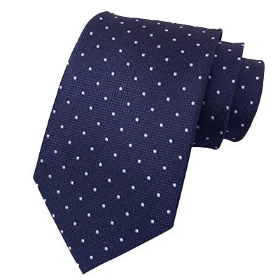 Classic Blue Mini Dot Silk Tie for Men - Elegant Accessory for Any Occasion