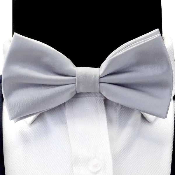 Silver Silk Self-Tie Bow Tie for Classy Men