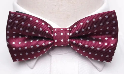 Red Polka Dot Bow Tie for Classy Men Perfect for Weddings Formal Events