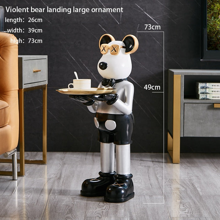 Resin Art Gloomy Bear Statue Edgy Modern Decor