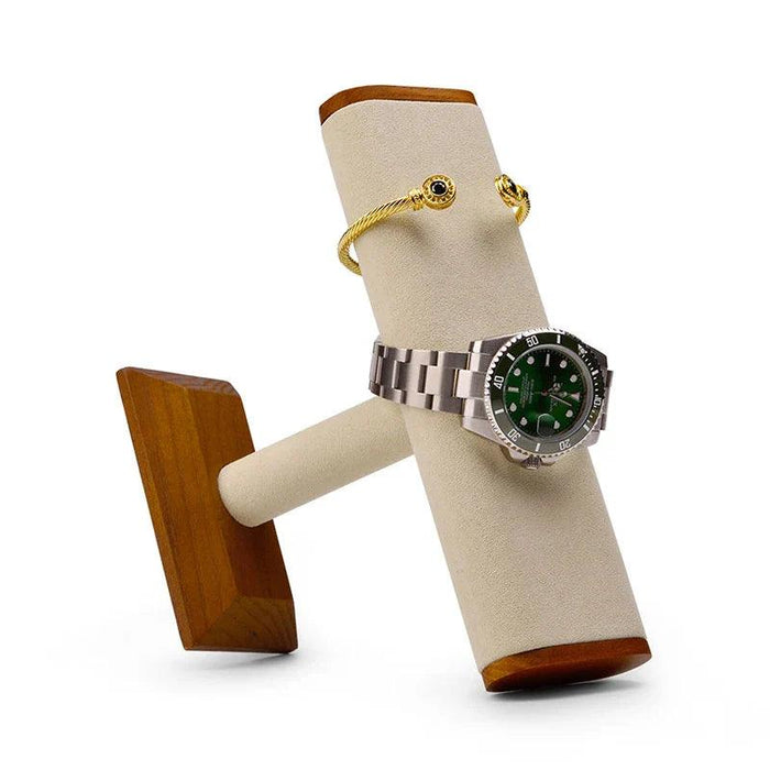 Wooden Watch Stand with White Microfiber Cover - Hades