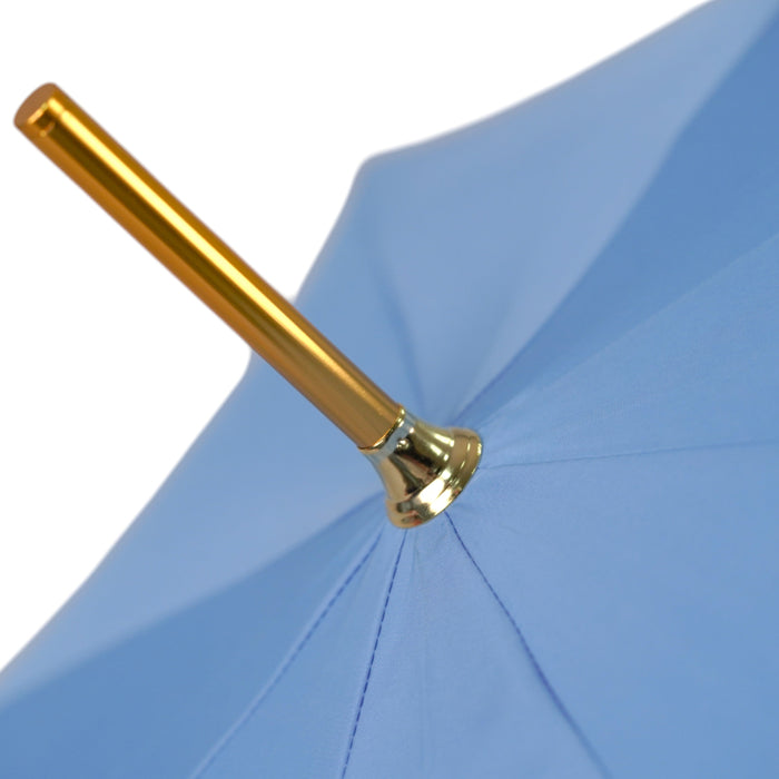Premium Elegant Light Blue Umbrella with Gold-Plated Handle