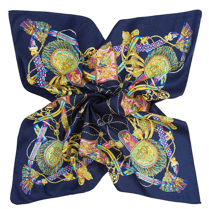 Women's Satin Silk Scarf - Horse Carriage Print, Luxury