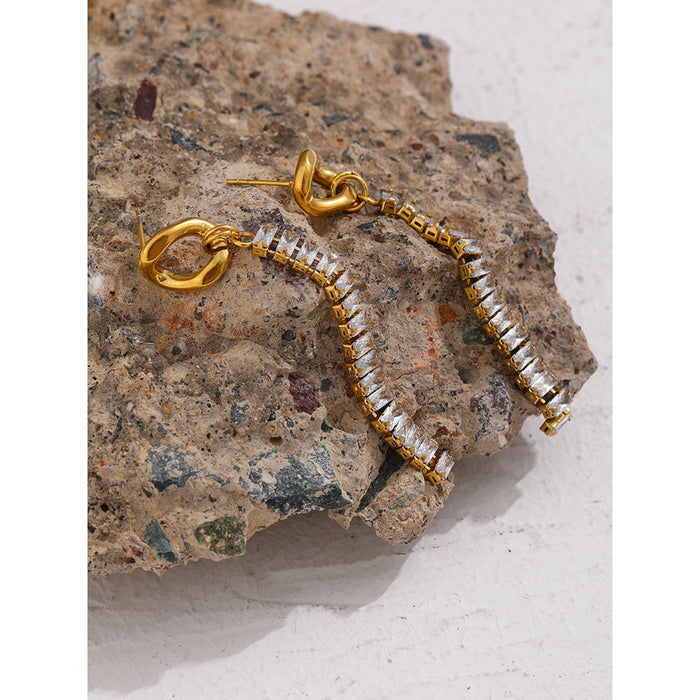 Stylish Earrings with Crystals for Ladies