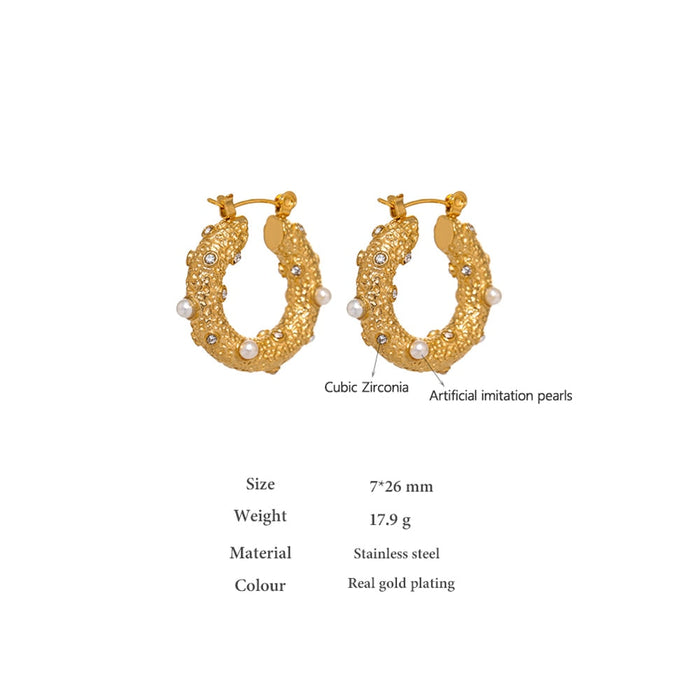 Exclusive Earrings with Small Pearls and Crystals