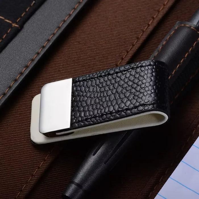 Refined Leather & Stainless Steel Money Clip Elegance