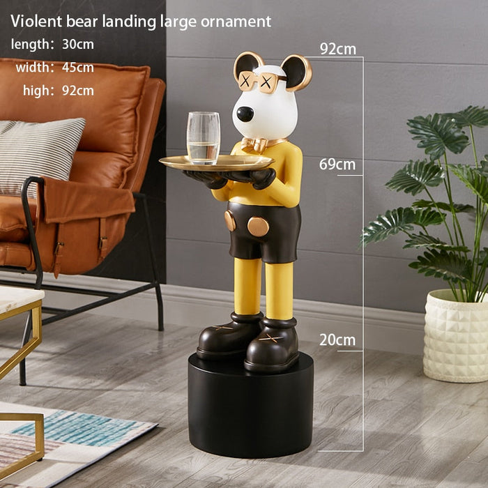 Resin Art Gloomy Bear Statue Edgy Modern Decor