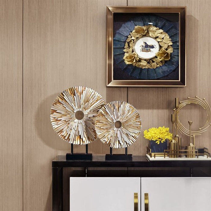 European Resin Deer Figurine with Gold Accents