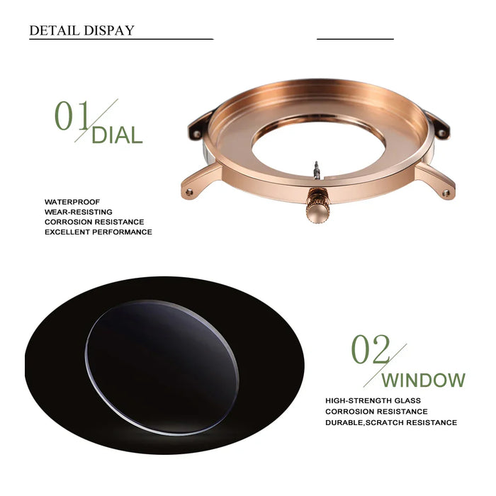 NEXORA® Elegant Silver Brown Leather Watch