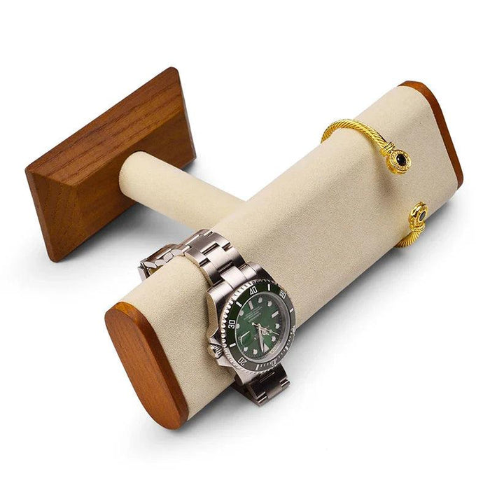 Wooden Watch Stand with White Microfiber Cover - Hades