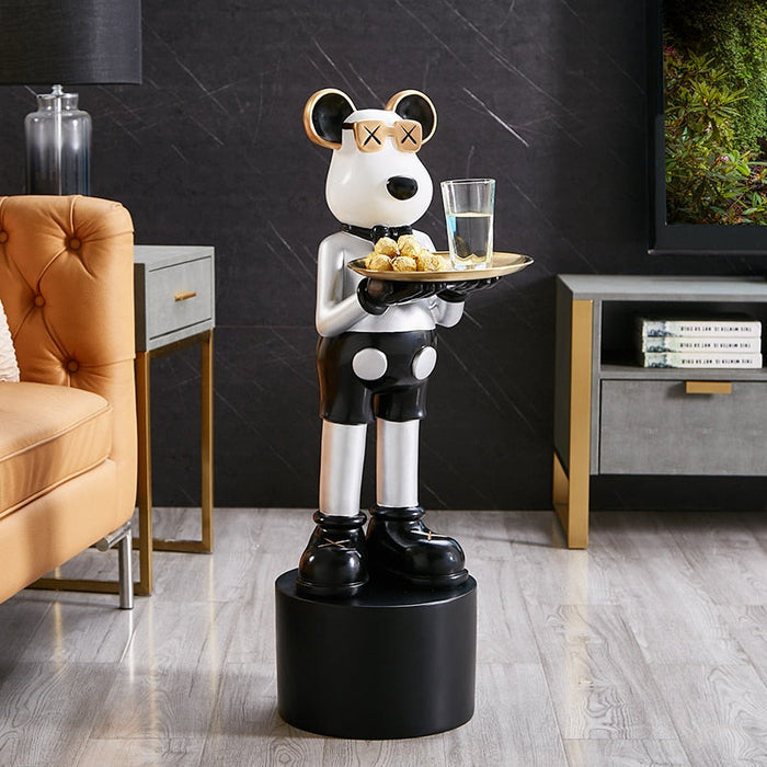 Resin Art Gloomy Bear Statue Edgy Modern Decor