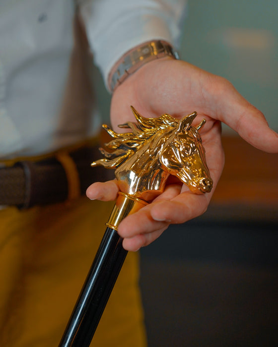 24K Horse Jewelry Walking Stick Cane Luxury Style