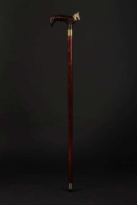 Wooden Walking Cane Horse Brass, Fashionable Walking Stick