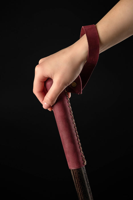 Leather Handle Walking Stick with Wrist Strap Unique Design