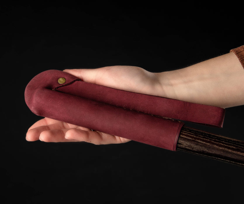 Leather Handle Walking Stick with Wrist Strap Unique Design