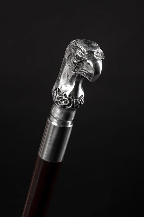 Victorian Eagle Walking Stick, Antique Silver