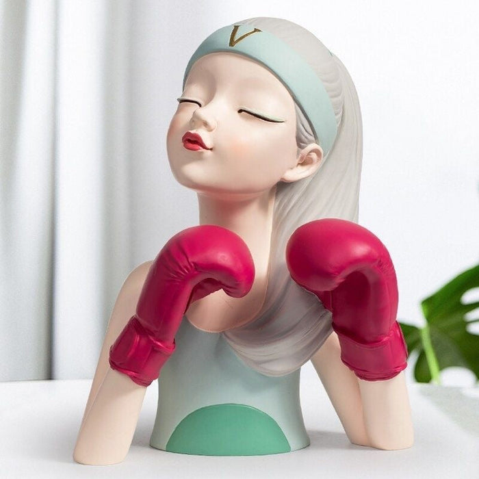 European Resin Statue - Playful Cool Girl