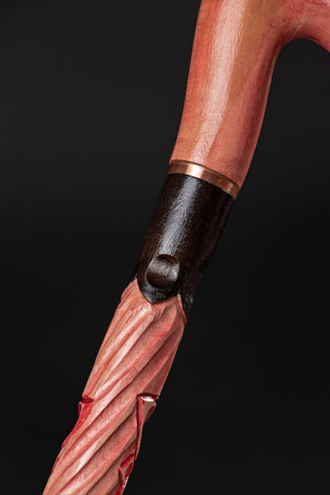Wood Carved Walking Sticks For Women, Flamingo Walking Cane