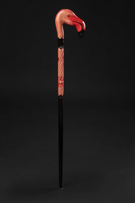 Wood Carved Walking Sticks For Women, Flamingo Walking Cane