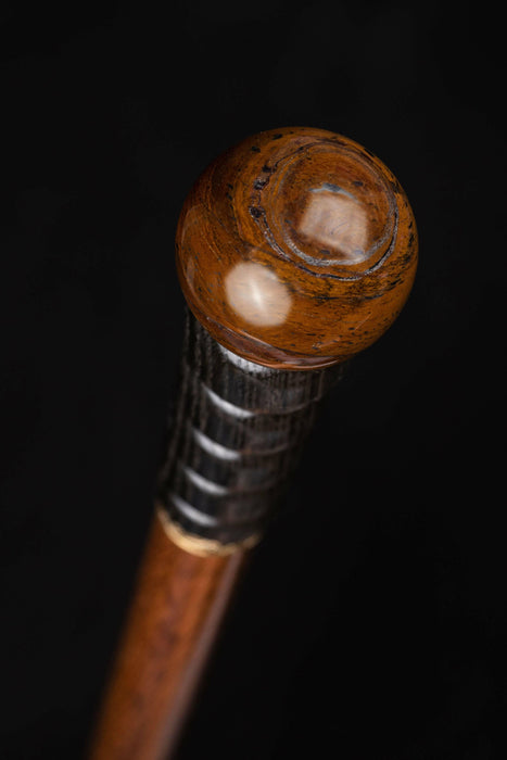 Tiger Iron Stone Knob Walking Cane - Ergonomic Grip Handle