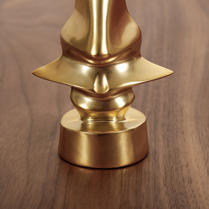 Modern Golden Nose Glasses-Shaped Metal Sculpture