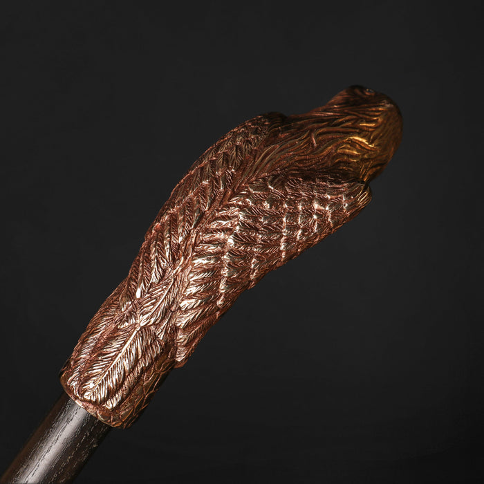 Luxury Crow Walking Stick with Blue Crystals - Artistic Handle