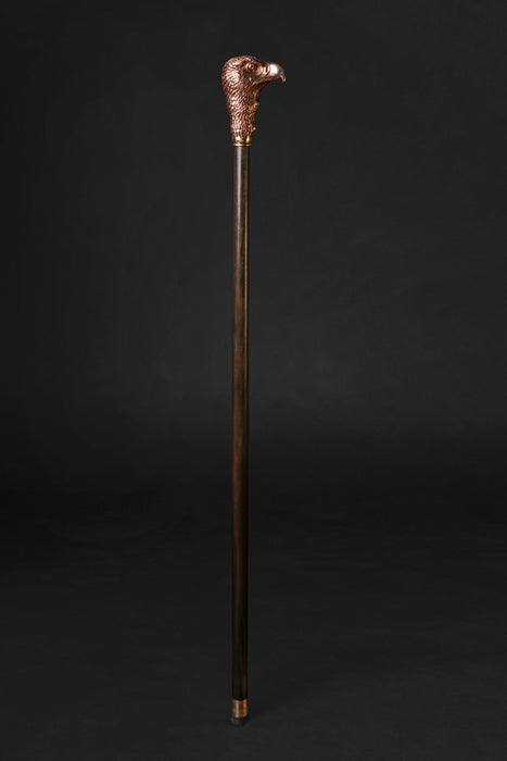 Jewelry Handle Hawk Bronze with Blue Eyes - Luxury Walking Cane