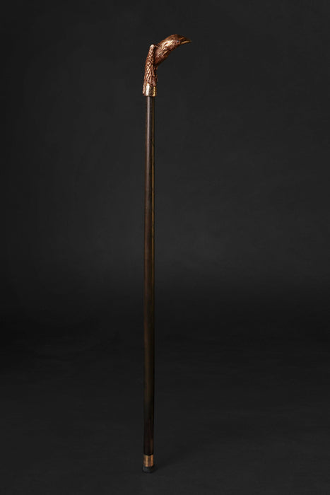 Luxury Crow Walking Stick with Blue Crystals - Artistic Handle