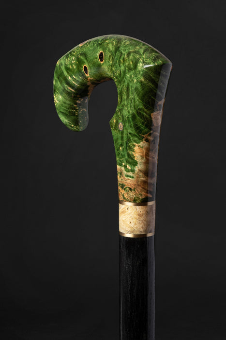 Modern Green Burl Handle Walking Cane, Comfortable Style